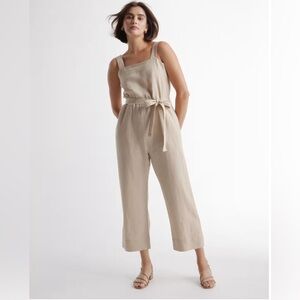 Quince 100% European Linen Square Neck Jumpsuit